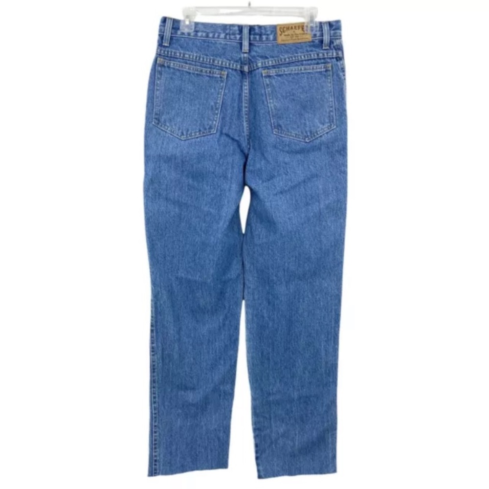 SCHAEFER High Rise Straight Leg Jeans, Raw Edge, Made In USA